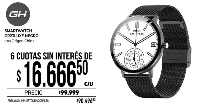Negro - SMARTWATCH GR23LUXE NEGRO