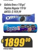 Oreo - Galleta  x 118 gr/ Pepitos Regular 119 Gr