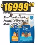 CAT - Alim.CChow Gato Adulto Pescado/Carne/Pollo 3kg