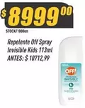 Off - Repelente  Spray Invisible Kids