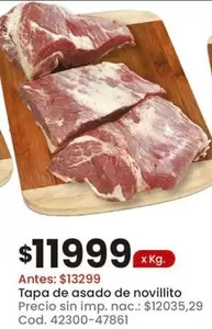 Tapa de asado de novillito