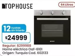 Origen - Horno eléctrico Oaf-6101
