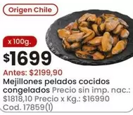 Origen - Mejillones pelados cocidos congelados