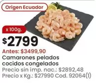 Origen - Camarones pelados cocidos congelados Cod. 92064(1)