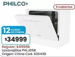 Philco - Lavavajillas PHLJ05B