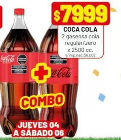 Coca cola - 2 gaseosa cola regular/zero