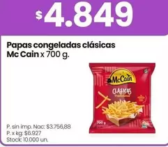 X$ - Papas congeladas clásicas