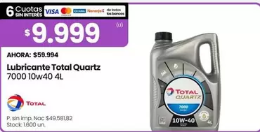 Lubricante Total Quartz 7000 10W-40 4L