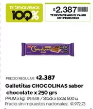 chocolinas - Galletitas sabor chocolate x 250 grs