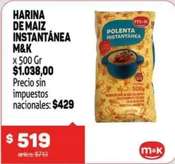 M&K - HARINA DE MAIZ INSTANTÁNEA