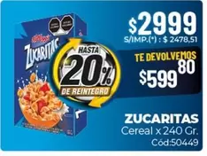 Kellogg's - ZUCARITAS Cereal x 240 Gr. Cód:50449