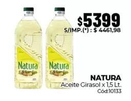 Natura - Aceite Girasol x 1,5 Lt. Cód:10133