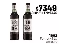 1882 - Fernet x 1 Lt. Cód:8670
