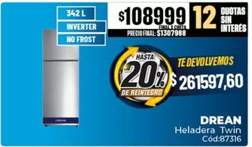 Drean - Heladera Twin Cód:87316