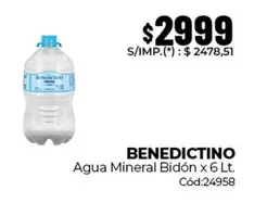Benedictino - Agua Mineral Bidón