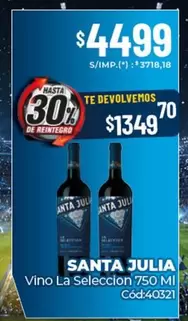 Santa Julia - Vino La Seleccion 750 Ml C
uevoacute;d:40321