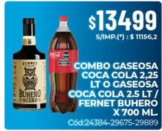 Coca cola - GASEOSA COCA COLA 2,25 LT O GASEOSA COCA COLA 2.5 LT / FERNRT BUHERO X 700 ML. Cód:24384-29675-29898