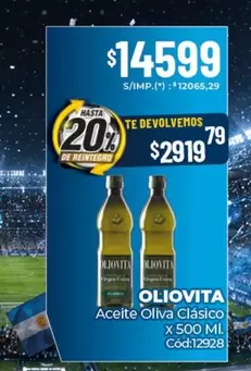 Oliovita - Aceite Oliva Cl
uevo Cl
uevo sico x 500 Ml C
uevo d: 12928