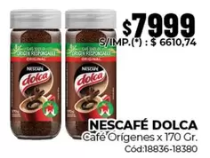 Nescafé - NESCAFÉ DOLCA Café Orígenes x 170 Gr. Cód:18836-18380