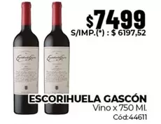 escorihuela Gascón - ESCORIHUELA GASCÓN Vino x 750 ML. Cód:44611