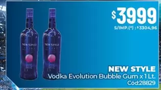 New Style - Vodka Evolution Bubble Gum x 1Lt. Cód:28829