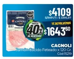 Cagnoli - Jamón Cocido Feteado