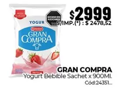 Gran Compra - Yogurt Bebible Sachet