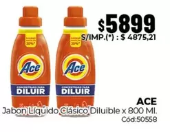 Ace - Jabón Líquido Clásico Diluible x 800 Ml. Cód:50558