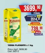 Playadito - YERBA PLAYADITO x 1 kg.
