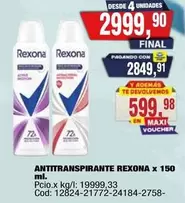 Rexona - ANTITRANSPIRANTE REXONA x 150 ml.