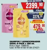 Sedal - SHAMPOO Y ADONCIONADOR SEDAL D-PACK