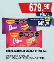 Marolio - Oblea VS SAB X 100 Grs