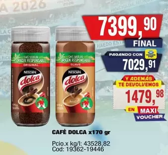 Origen - CAFÉ DOLCA x170 gr
