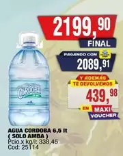 Solo - AGUA CORDOBA 6,5 lt (SOLO AMBA) Cod: 25114