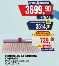 La Gauchita - ESCOBILLON LA GAUCHITA LAQUEADO Cod: 26719