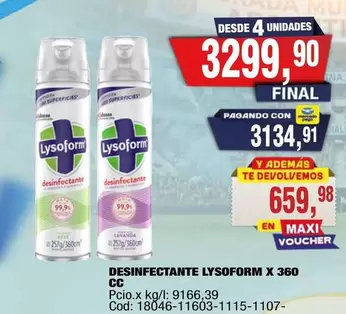 Lysoform - DESINFECTANTE X 360 CC