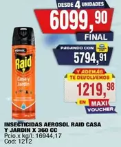 Raid - INSECTICIDAS AEROSOL CASA Y JARDIN X 360 CC