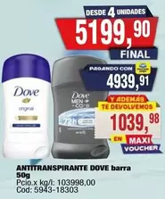 Dove - ANTITRANSPIRANTE DOVE barra 50g