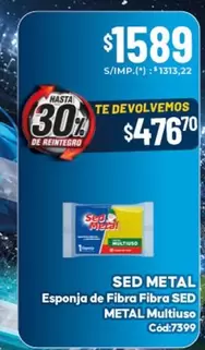 Sed Metal - Esponja de Fibra Fibra SED METAL Multiuso Cód:7399