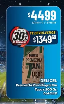 X$ - Premezcla Pan Integral Sin Tacc x 500 Gr. Cód:31421