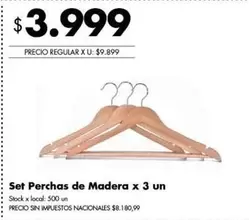 X$ - Set Perchas de Madera