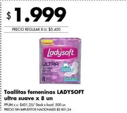 Ladysoft - Toallitas femeninas ultra suave