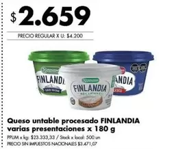 Finlandia - Queso untable procesado