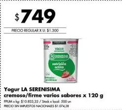 X$ - Yogur cremoso/firme varios sabores