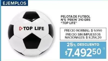 PELOTA DE FUTBOL N°5 PEKIN 310 GRS