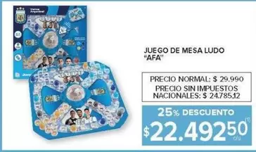 JUEGO DE MESA LUDO "AFA"