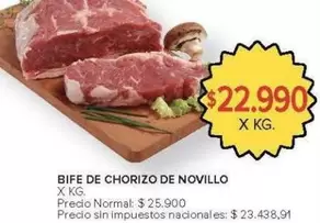 X$ - BIFE DE CHORIZO DE NOVILLO