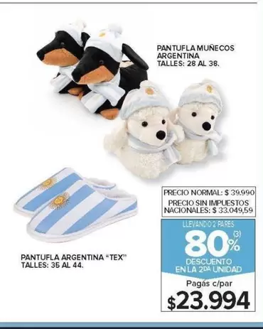 PANTUFLA MUÑECOS ARGENTINA
