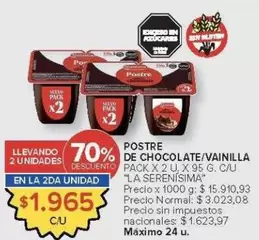 La Serenísima - POSTRE DE CHOCOLATE/VAINILLA