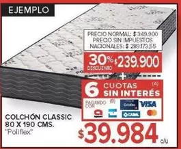 X$ - COLCHÓN CLASSIC 80 X 190 CMS.